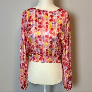 Peach Love California Multicolor Abstract Blouse